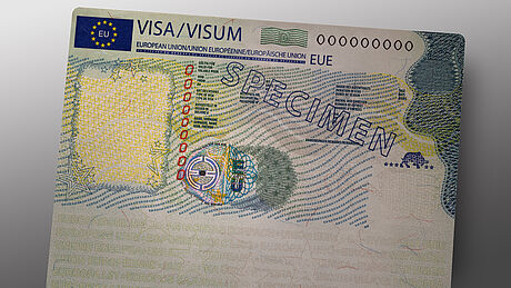 European Union Visa (version 2.0) protected with a KINEGRAM