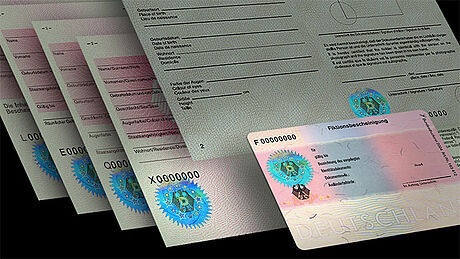 Germany Immigration Documents protected wth a KINEGRAM