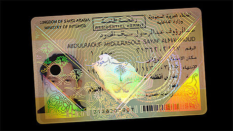Saudi Arabia Residence Permit protected wth a KINEGRAM