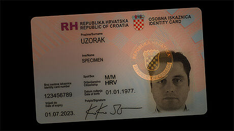 Croatia ID Card protected wth a KINEGRAM