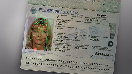 Germany Passport protected wth a KINEGRAM 
