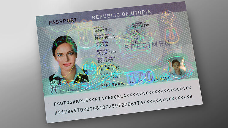 KINEGRAM for passport protection and passport authentication