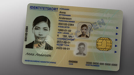 Sweden Tax ID Card protected wth a KINEGRAM