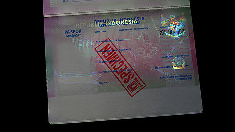 Indonesia Passport protected with a KINEGRAM