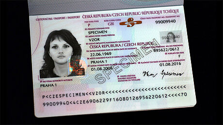 Czech Republic Passport protected wth a KINEGRAM