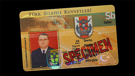Türkiye Military ID Card protected wth a KINEGRAM