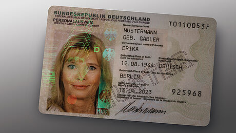 Germany ID Card protected wth a KINEGRAM 