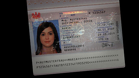 Austria Passport protected with a KINEGRAM
