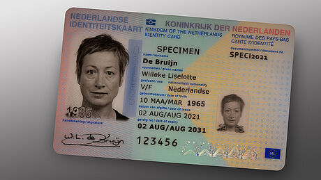 The Netherlands ID Card (2021 edition) protected wth a KINEGRAM