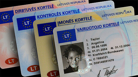 Lithuania Tachograph Card protected with a KINEGRAM