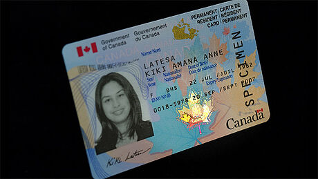 Canada Permanent Resident Card protected with a KINEGRAM