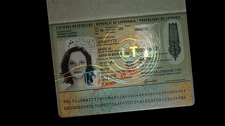 Lithuania Temporary Passport protected with a KINEGRAM
