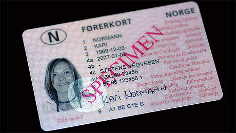 Norway Driver's License protected wth a KINEGRAM