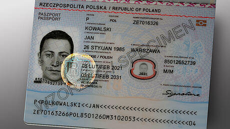 Poland Passport protected wth a KINEGRAM