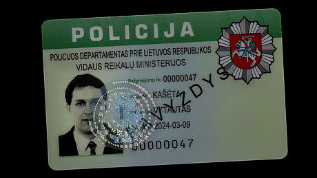 Lithuania Police ID Card protected wth a KINEGRAM