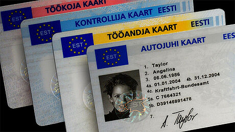 Estonia Tachograph Card protected wth a KINEGRAM
