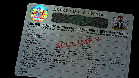 Nigeria Entry Visa protected wth a KINEGRAM