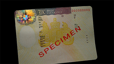 United Kingdom Entry Visa protected wth a KINEGRAM