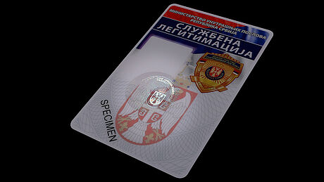 Serbia Police ID Card protected wth a KINEGRAM