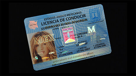 Mexico (Morelos State) Driver's License protected wth a KINEGRAM