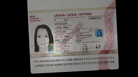 Latvia Passport protected with a KINEGRAM