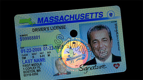 United States Driver's License (State of Massachusetts) protected wth a KINEGRAM