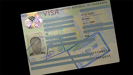 Tanzania Visa protected wth a KINEGRAM
