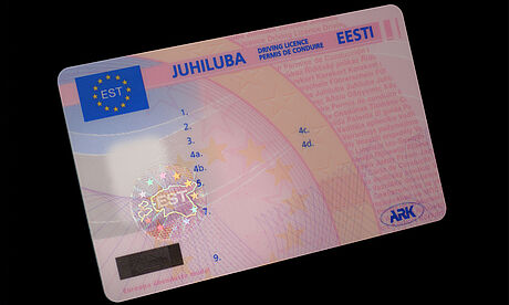 Estonia Driver's License protected wth a KINEGRAM