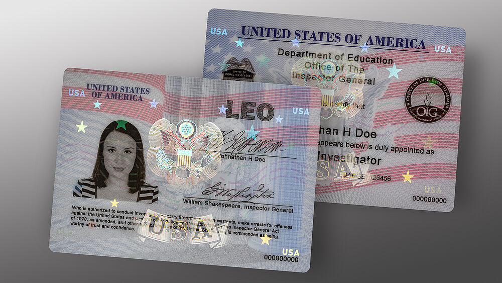 US Law enforcement staff identity credentials with Full Data Protection (FDP) US Law enforcement staff identity credentials with Full Data Protection (FDP)