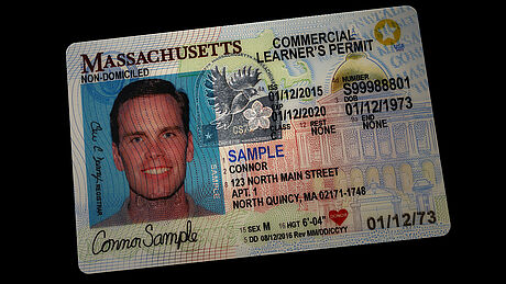 United States Driver's License (State of Massachusetts) protected wth a KINEGRAM 