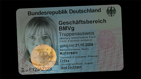 Germany Military ID Card protected wth a KINEGRAM