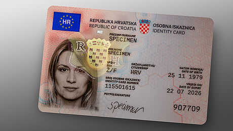 Croatia ID Card (2021 edition) protected wth a KINEGRAM