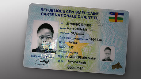 Central African Republic ID Card protected with a KINEGRAM