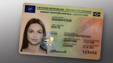 Lithuania ID Card (2021 edition) protected wth a KINEGRAM