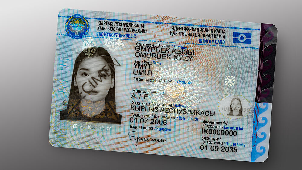 National ID Card of Kyrgyzstan with KINEGRAM PCI Full Data Protection (FDP) National ID Card of Kyrgyzstan with KINEGRAM PCI Full Data Protection (FDP)