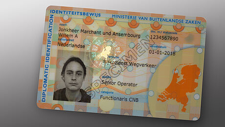 The Netherlands Diplomatic ID Card protected wth a KINEGRAM