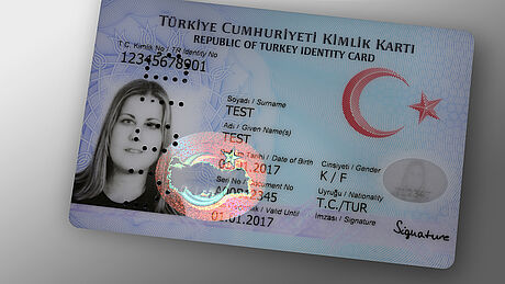 Türkiye ID Card protected wth a KINEGRAM