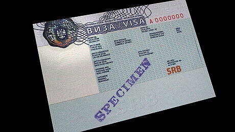 Serbia Visa protected wth a KINEGRAM
