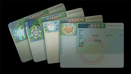 European Union Visa (versions 1a, 1b, 1c, 1d) protected with a KINEGRAM