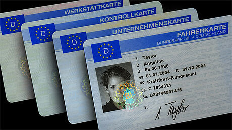 Germany Tachograph Card protected wth a KINEGRAM