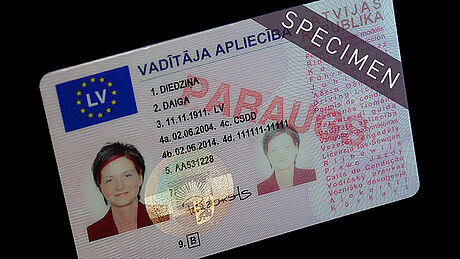 Latvia Driver's License protected with a KINEGRAM