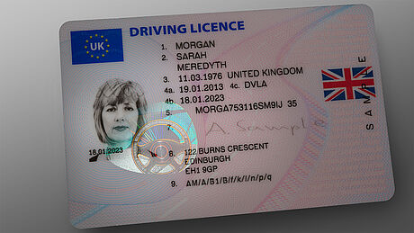 United Kingdom Driver's License (2012 edition) protected wth a KINEGRAM