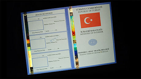 Türkiye Traffic Form Document protected wth a KINEGRAM