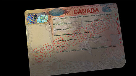 Canada Visa protected with a KINEGRAM