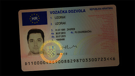 Croatia Driver's License protected wth a KINEGRAM