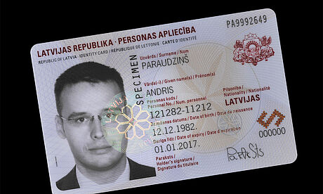 Latvia ID Card protected with a KINEGRAM