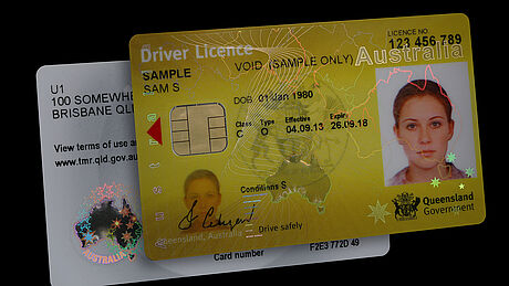 Australia (Queensland) Driver's License protected with a KINEGRAM