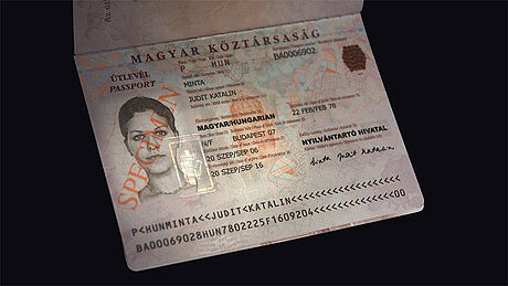 Hungary Passport protected with a KINEGRAM
