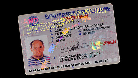 Andorra Driver's License protected with a KINEGRAM