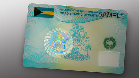 Bahamas Driver's License protected wth a KINEGRAM